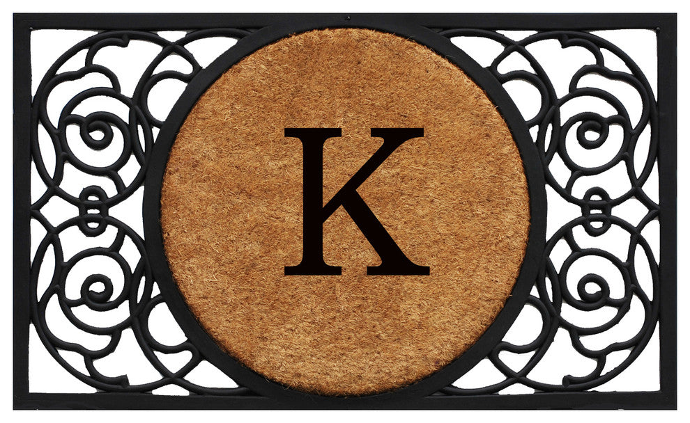 Armada Circle Monogram Doormat 18"x30", Letter K