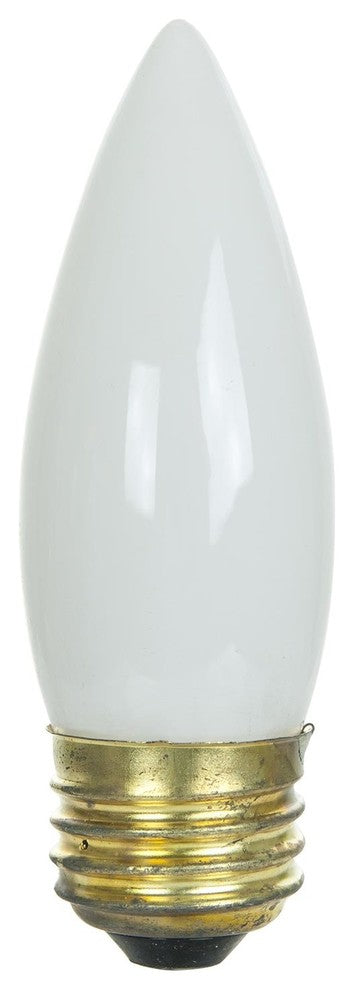 Sunlite 40 Watt Torpedo Tip Chandelier, Medium Base, White