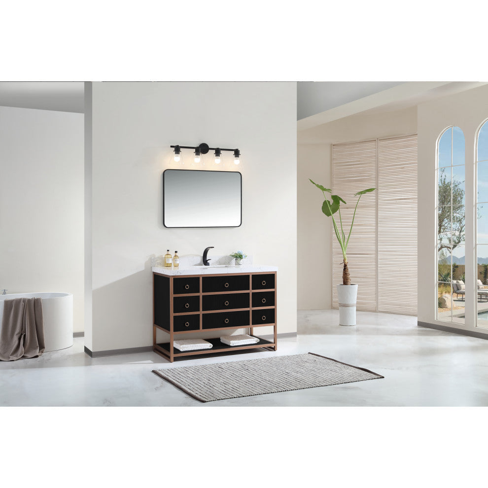 Vanity With Mirror,Sconce,Faucet Included