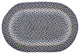 Blue/Natural Oval Braided Rug, 20"x30"