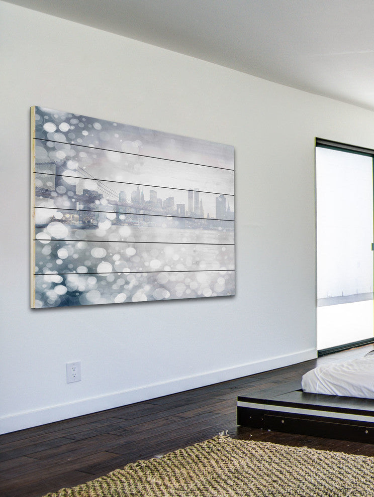 "Down Town" UV Ink Print on White Wood60"x40", 60"x40"