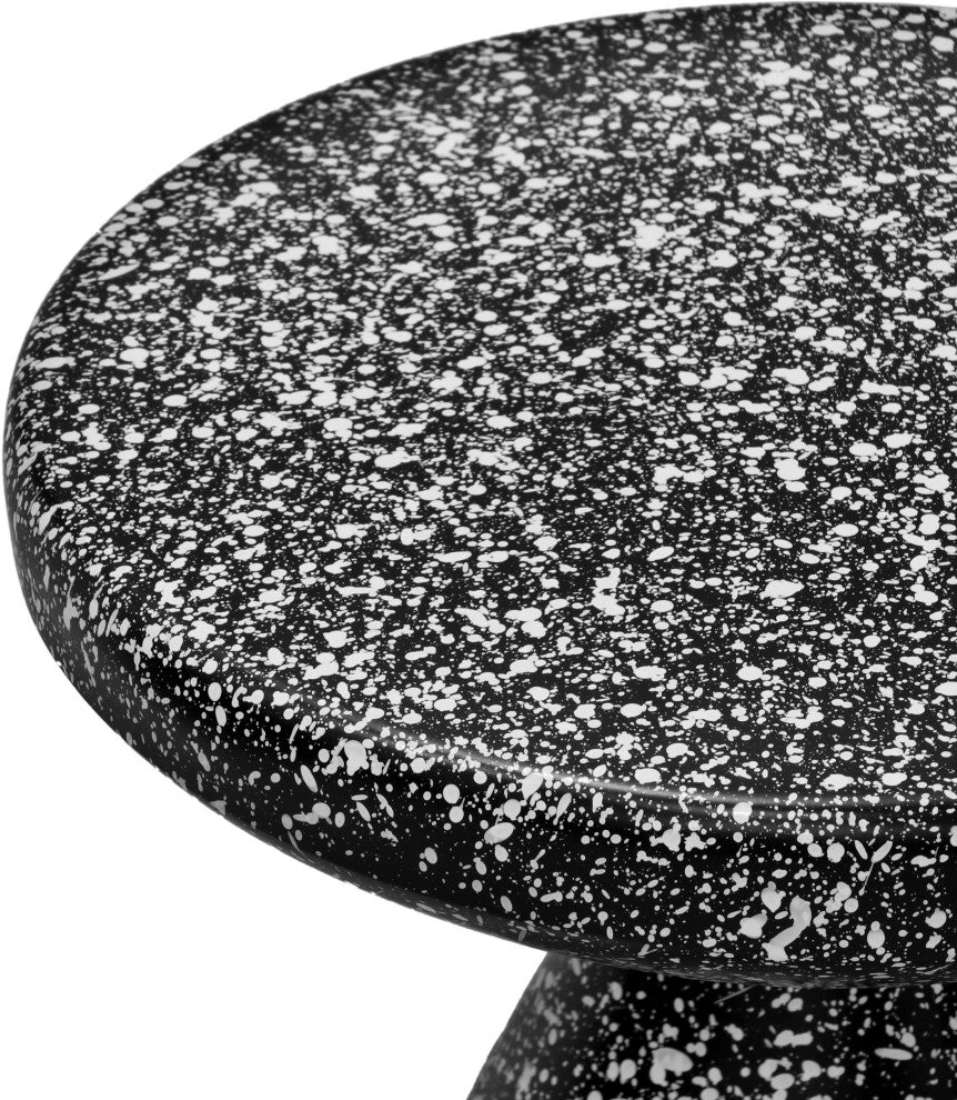 Anika Iron Terrazzo End / Side Table, Black