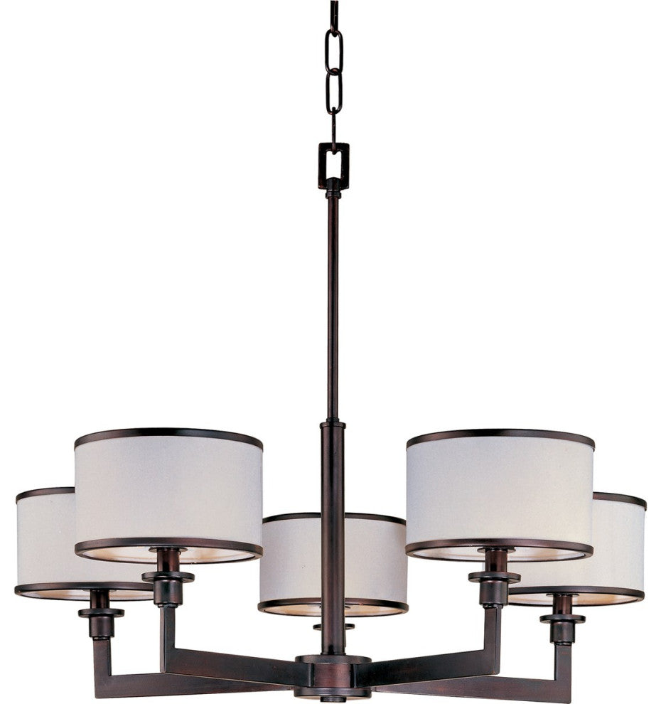 Maxim Nexus Five Light Oil Rubbed Bronze Drum Shade Chandelier