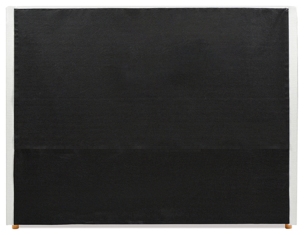 Miramar Cushion-Back Headboard Platform Bed Frame, Antique White Polyester, Queen