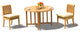 3-Piece Teak Set, 48" Butterfly Table, 2 Giva Chairs, Sunbrella Cushion, , Iris