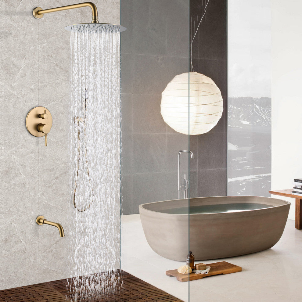 Classic 3-Function Pressure Balanced Complete Shower System With Rough-in Valve,