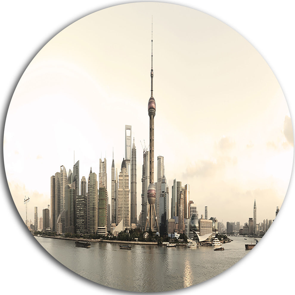 Shanghai'S Modern Architecture, Cityscape Photo Round Wall Art, 11"