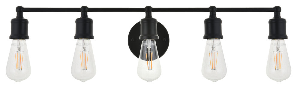 Black Finish 5-Light Wall Sconce