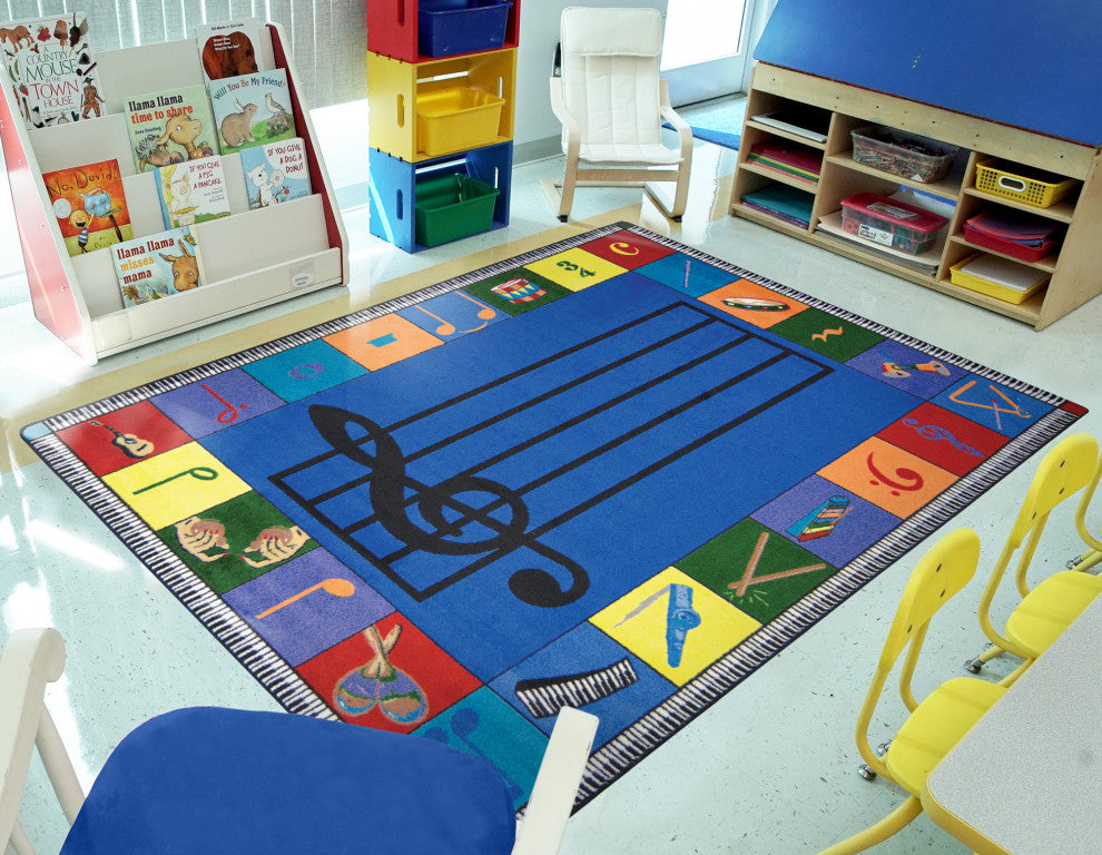 Kid Essentials Rug, Note Worthy, 5'4"x7'8", Preschool