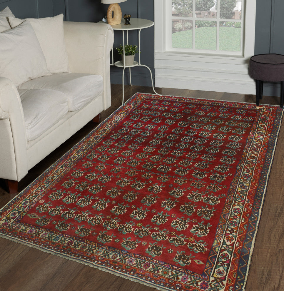 Fine Vintage Distressed Harsalla Red Rug