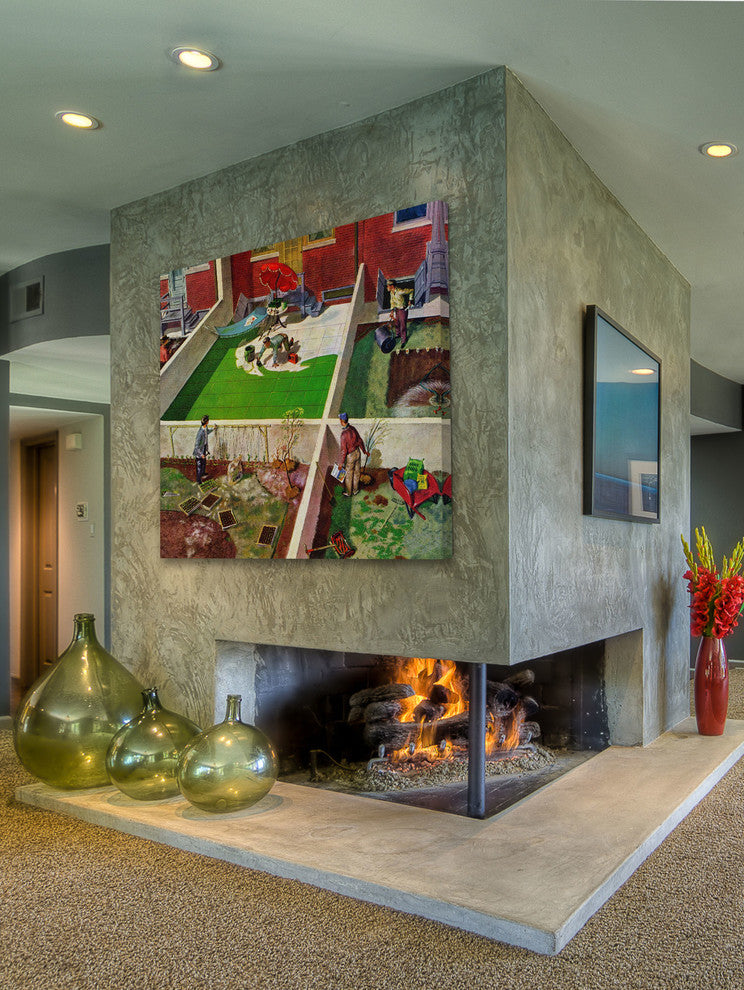 "Painting the Patio Green" Print on Canvas by Thornton Utz