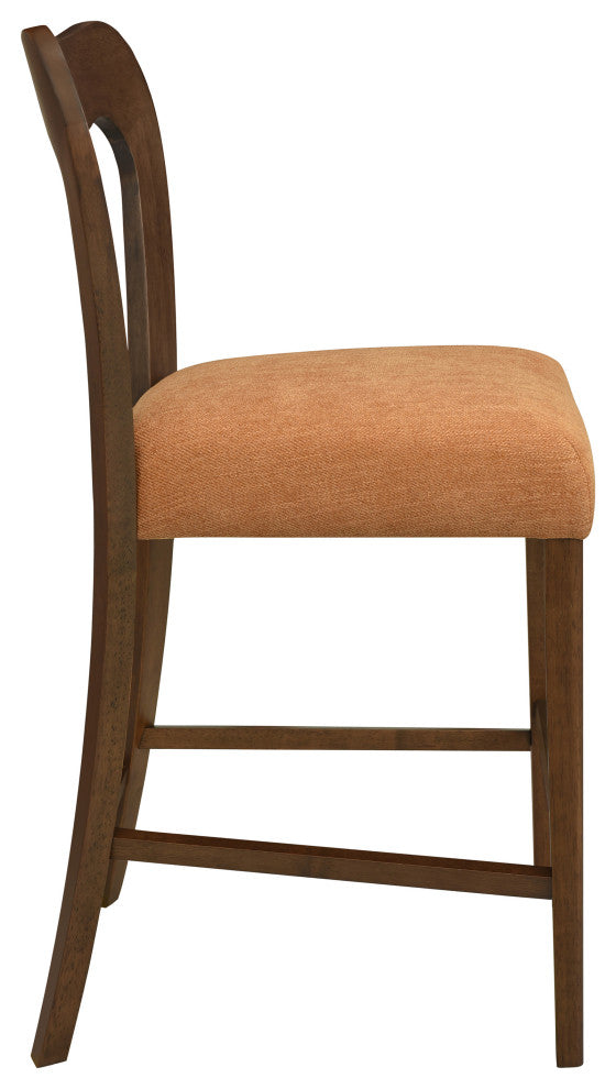 GDF Studio 25.5" Modern Armless Counter Stools, Set of 2, Walnut/Caramel