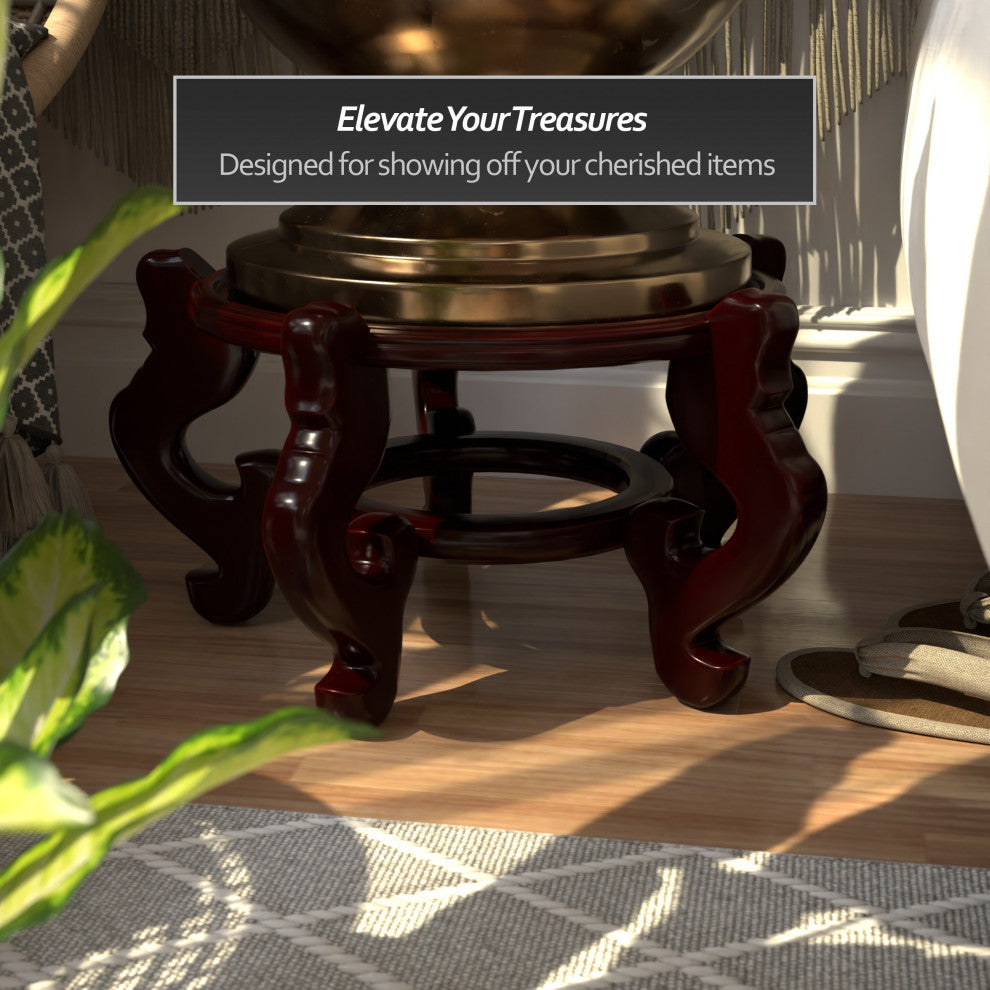 Rosewood Fishbowl Stand, Size 14.5" Base Diameter