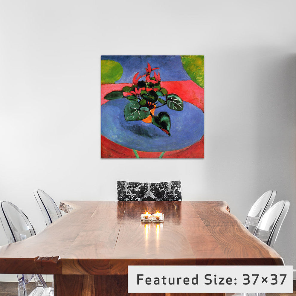 "Cyclamen Pourpre" Wrapped Canvas Art Print, 12x12x1.5