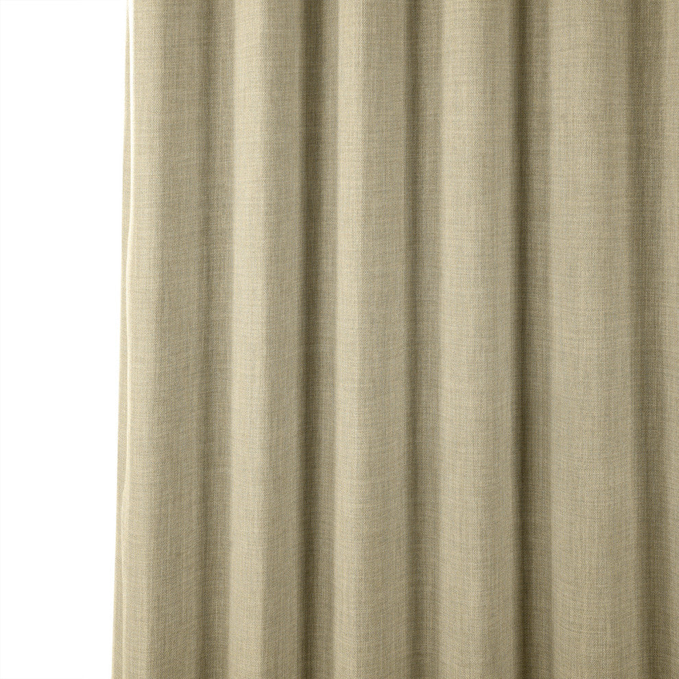 Faux Linen Darkening Curtain Single Panel, Thatched Tan, 50"x108"