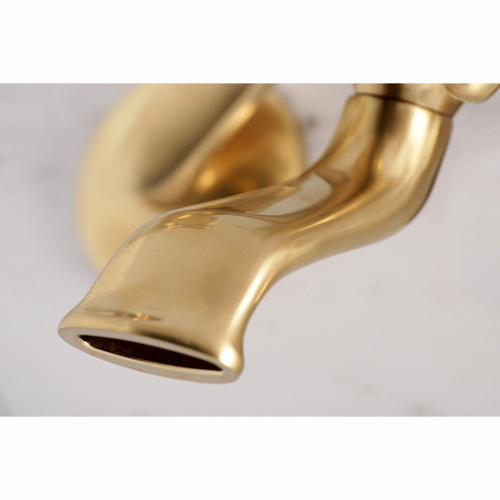 Kingston Brass Clawfoot Tub Faucet With Hand Shower, Brushed Brass