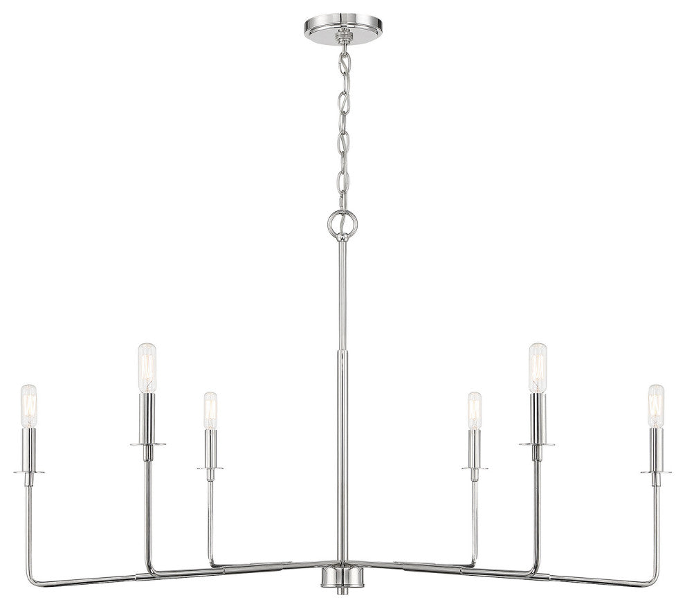 Savoy House Salerno 6-Light Chandelier, Polished Nickel