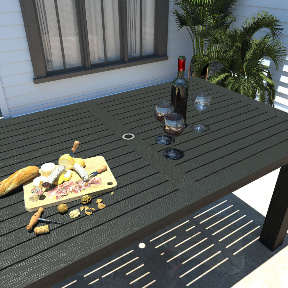 Rectangular 42x72 Table, Weathered Acorn, Black