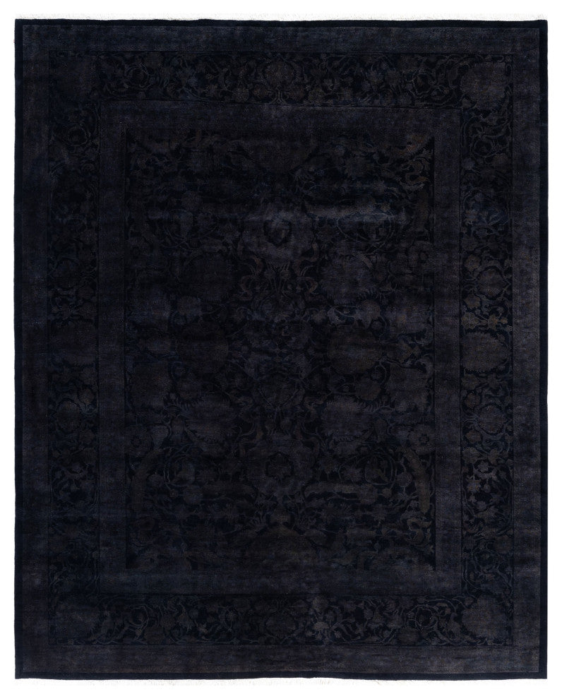 Overdyed One-of-a-Kind Hand-Knotted Area Rug Black, 8' 2" x 10' 1"