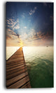 "Wooden Boardwalk Into Indefinite Sea" Sea Bridge Canvas Print, 16"x32"