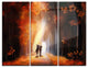 "Walking in Park" Digital Metal Wall Art, 3 Panels, 36"x28"