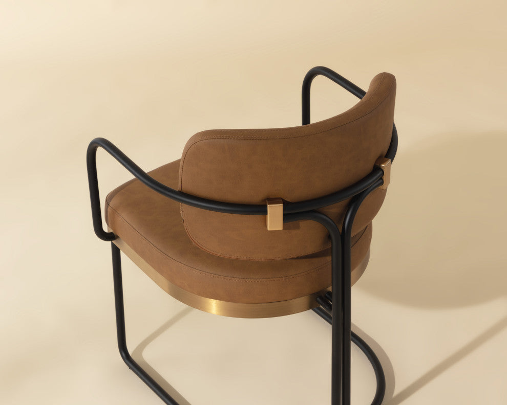 Jalen Dining Armchair, Milliken Cognac