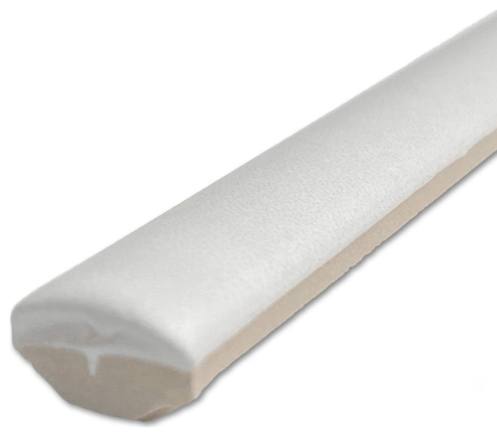 Coco Demi-Bullnose Matte Cloud White Ceramic Wall Trim