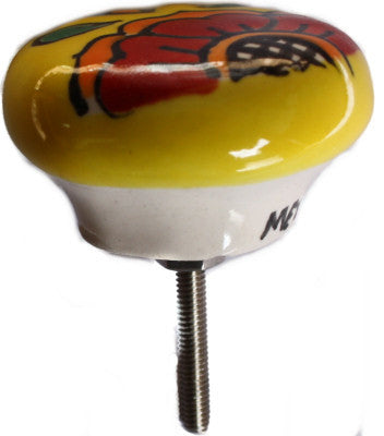 Round Canary Talavera Ceramic Drawer Knob
