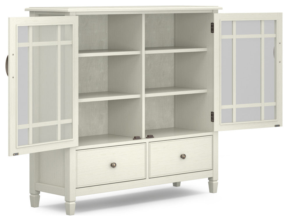 Connaught Solid Wood Tall Storage Cabinet, Antique White