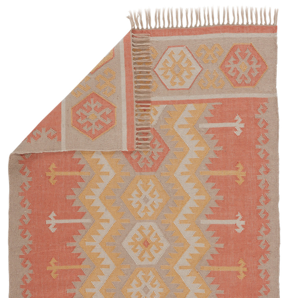Jaipur Living Emmett Indoor/Outdoor Geometric Orange/Beige Area Rug, 5'x8'