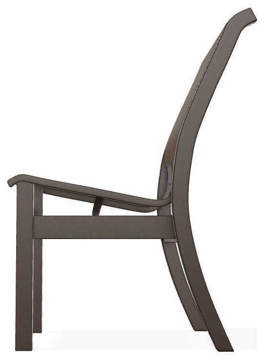 Leeward Sling Stackable Outdoor Dining Chair, Bark/Kona