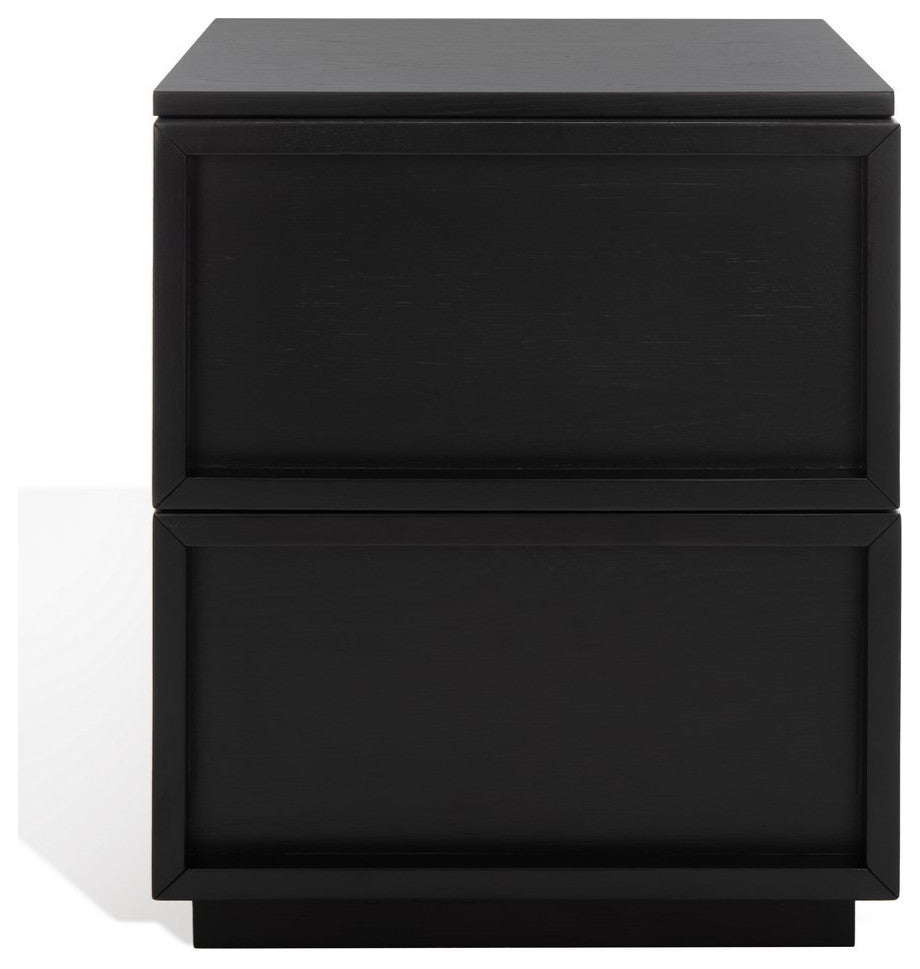 Safavieh Couture Zeus 2 Drawer Nightstand, Black
