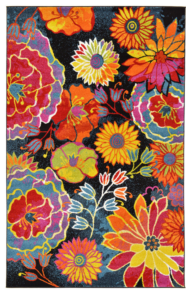 Unique Loom Black Lyon Kennedy 5' 0 x 8' 0 Area Rug