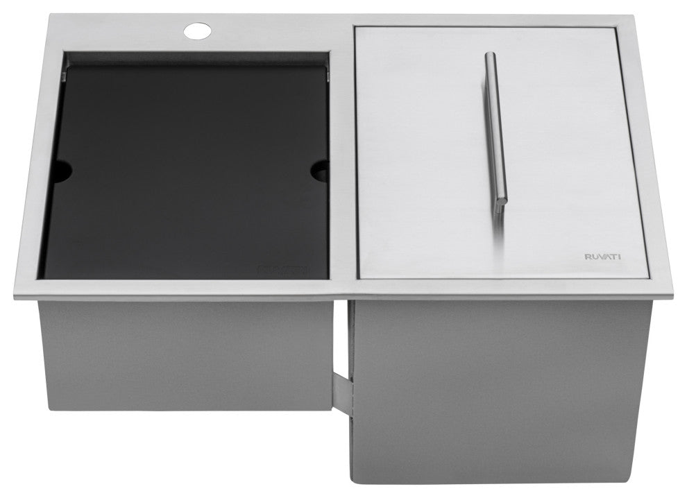 Insulated Ice Chest and Outdoor Sink 29" BBQ Workstation Topmount, RVQ6290