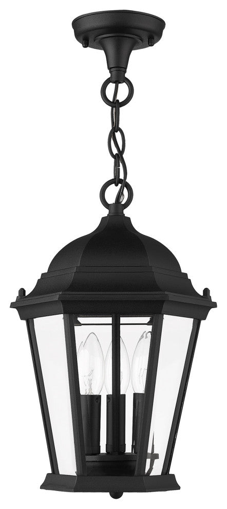 Textured Black Traditional, Historical, Outdoor Pendant Lantern