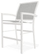 Bazza Sling Balcony Height Stackable Outdoor Stool, Alloy/Snow