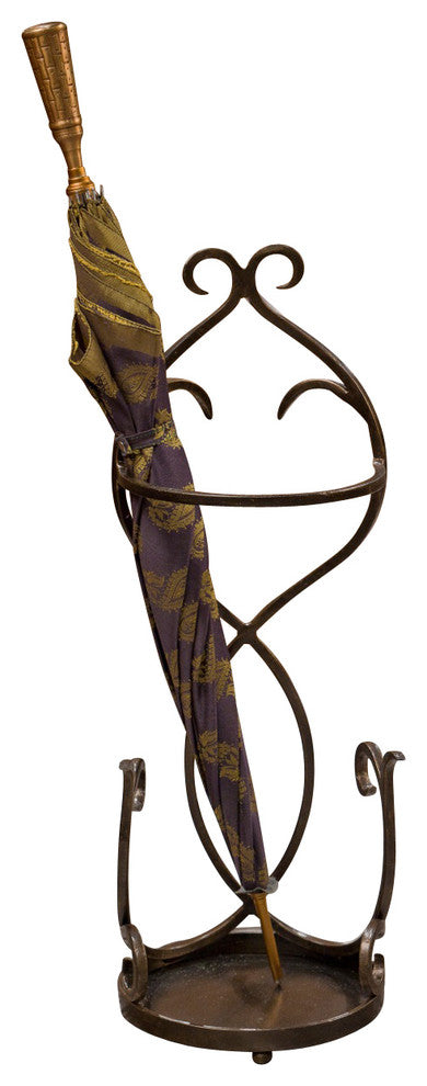 Flare Scroll Umbrella Stand, Bronze