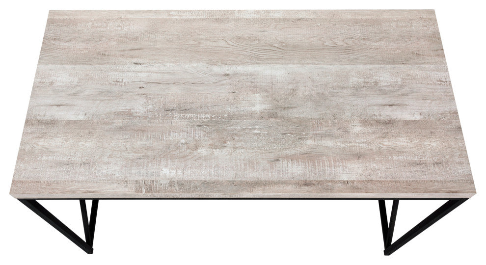 Computer Desk, Home Office, Laptop, Work, Metal, Laminate, Beige, Black