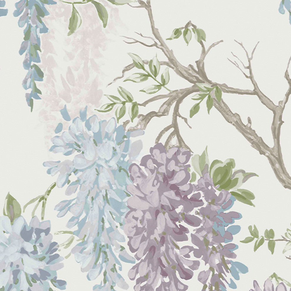 Laura Ashley Wisteria Garden Wallpaper, Pale Iris