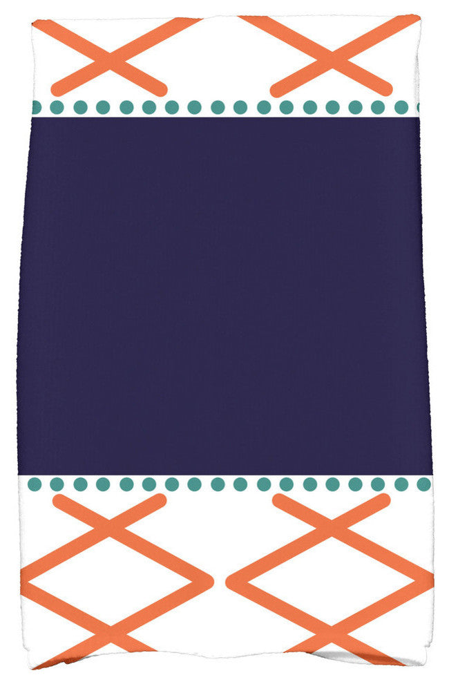 18 x 30-inch, Knot Fancy, Geometric Print Hand Towel, Orange