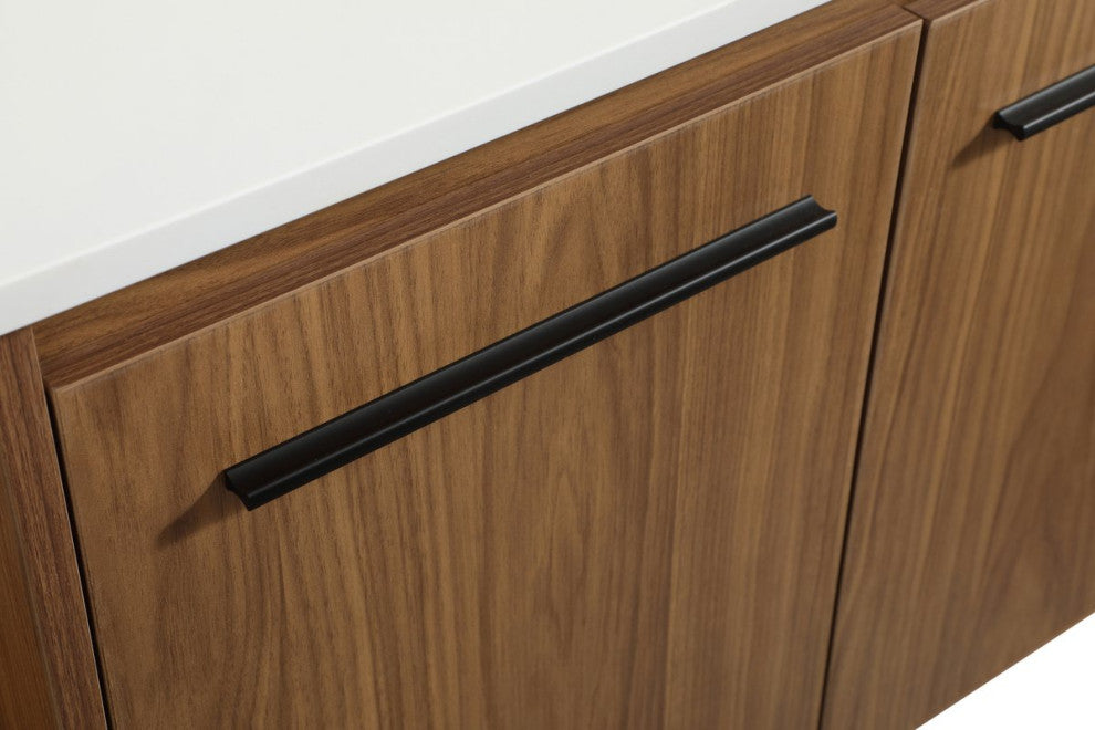 Phoebe Modern Walnut Brown-Light Bathroom Vanity, Walnut Brown, 30"