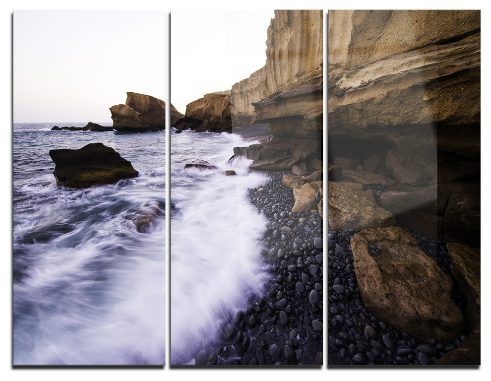 "Rolling Stones at Beach" Photo Metal Wall Art, 3 Panels, 36"x28"