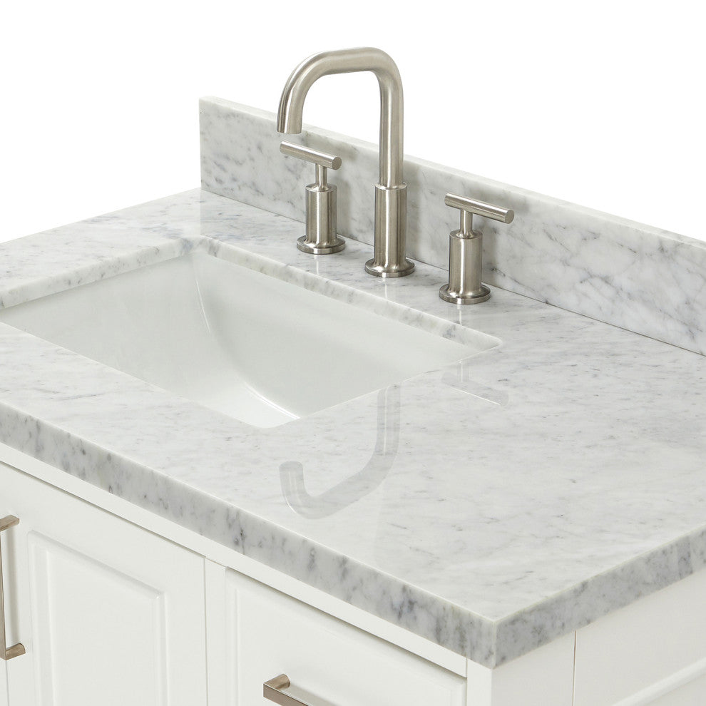 Ariel Stafford 37" Single Left Offset Rectangle Sink Bathroom Vanity
