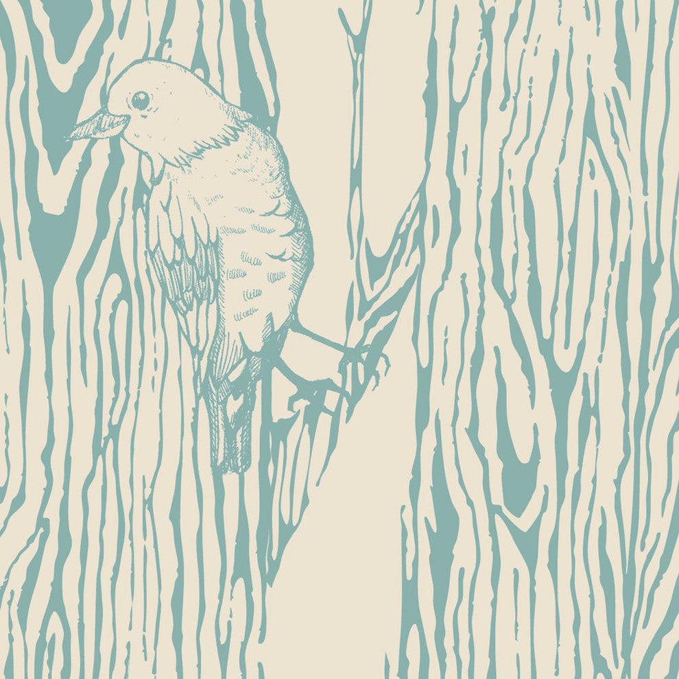 Forest Peel and Stick Vinyl Wallpaper, Mint, 24"w X 108"h