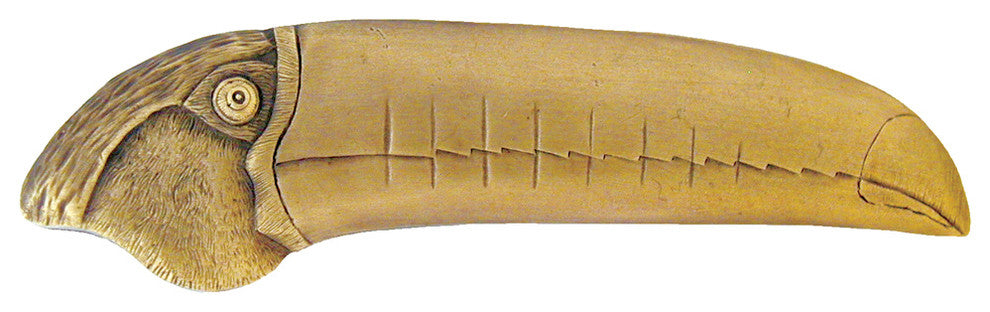 Toucan Pull Antique Brass Left Side, Antique Brass, Left