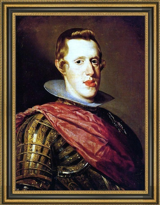 Diego Velazquez Philip IV in Armor Framed Premium Canvas Print, 18"x24"