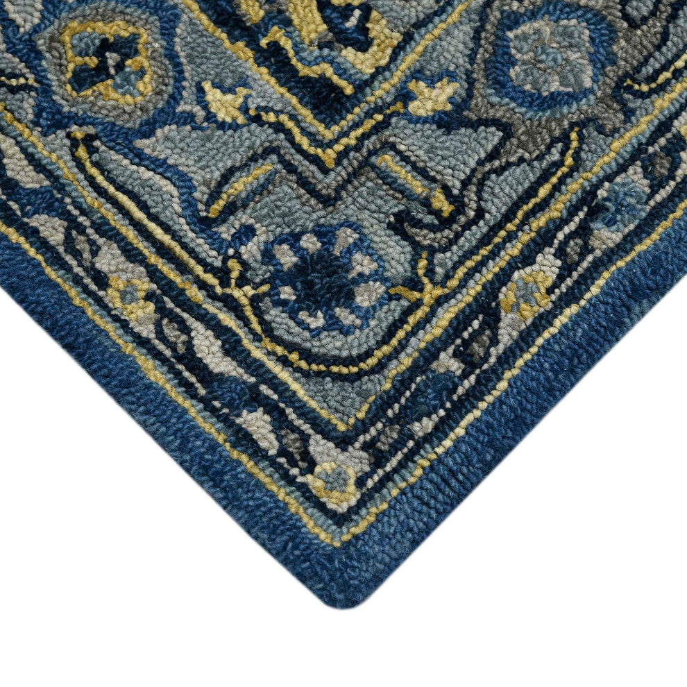 Boho Roanne Area Rug, Denim Blue, 8' x 11', Medallion