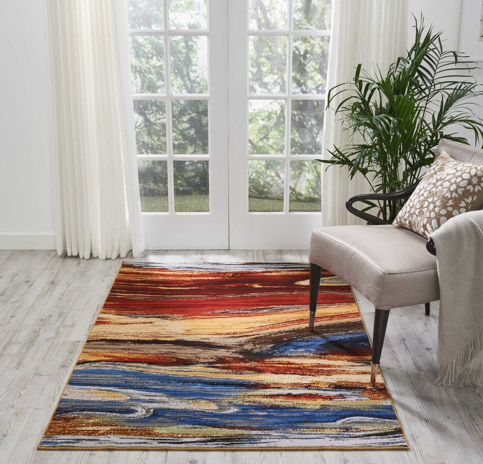 Nourison Chroma 4' x 6' Lava Flow Modern Indoor Area Rug