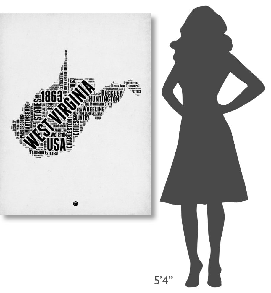 "West Virginia Word Cloud 2" Fine Art Print