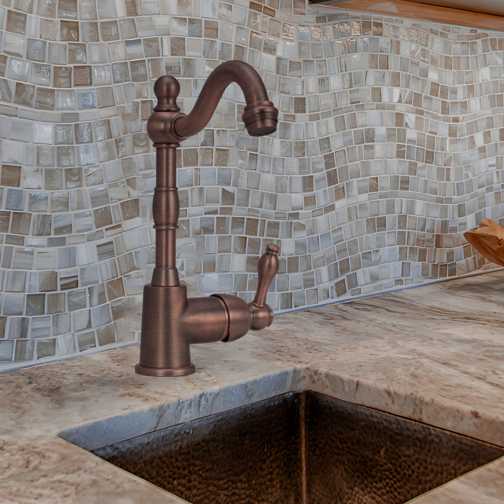 One-Handle Copper Widespread Kitchen Bar Faucet, American Bronze